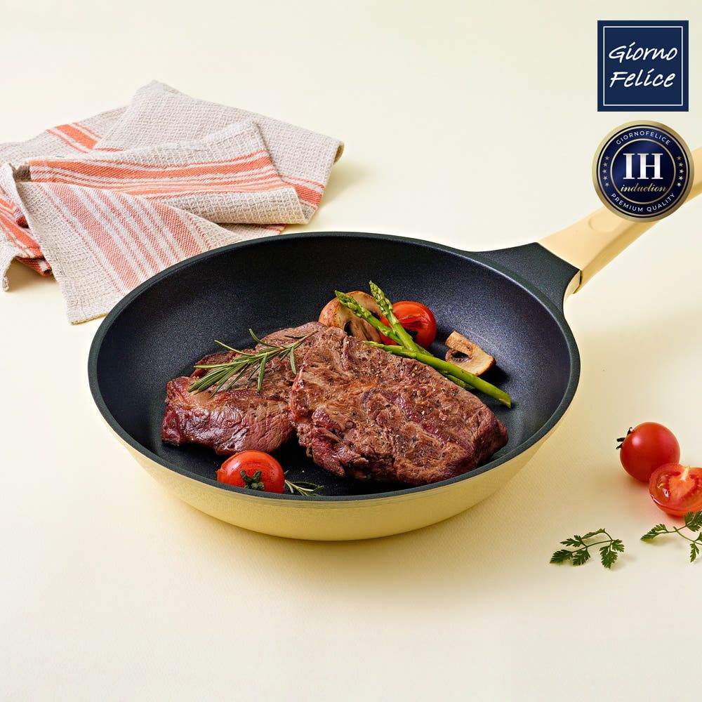 GIORNO FELICE Fresh-On Titanium Non-Stick Frying Pan 26cm Induction Compatible Lightweight Compact Size _ Made in Korea